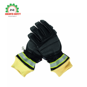 Leather Kevlar® Firefighter Gloves with Hi Vis